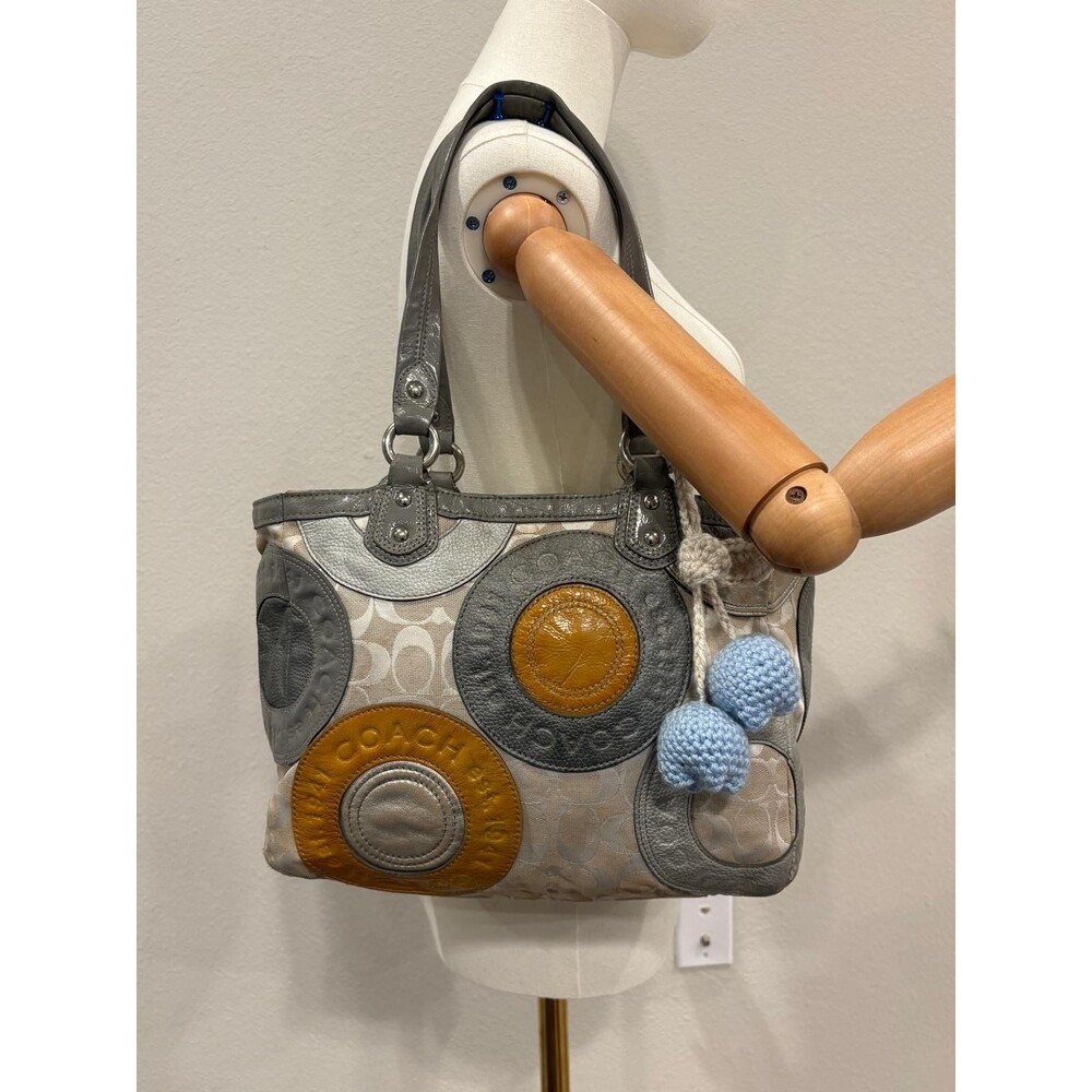COACH MADISON MIA INLAID C SIGNATURE CIRCLE PATCHWORK TOTE